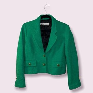 Zara Green Textured Blazer